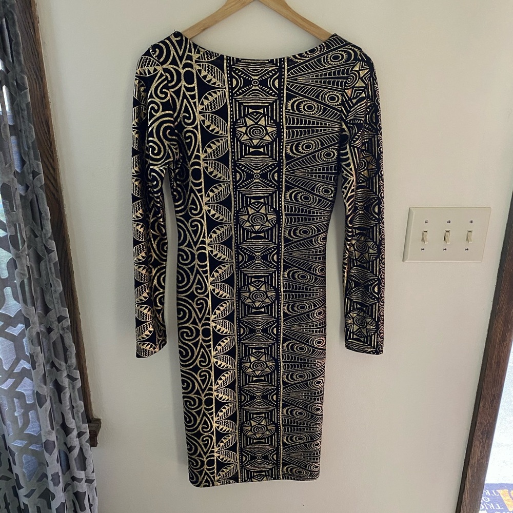 Black and gold dress